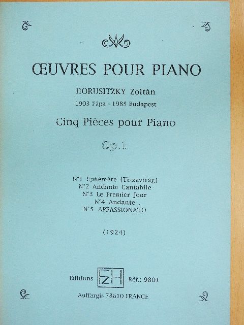 Horusitzky Zoltán - Oeuvres pour Piano [antikvár]