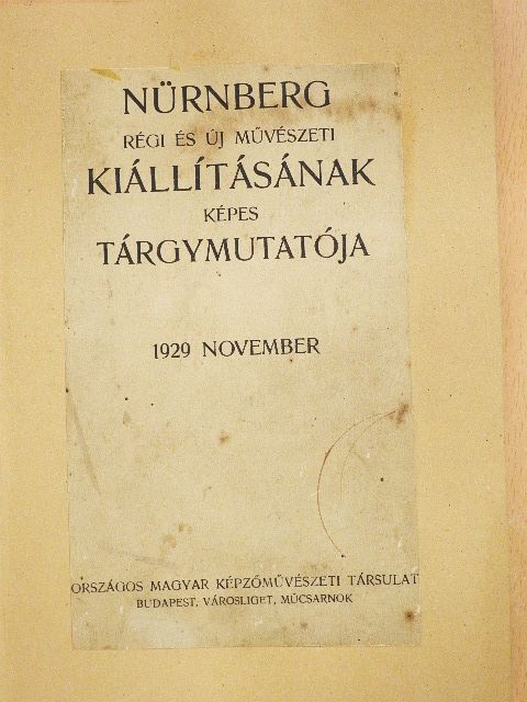 Nürnberg régi és új művészeti kiállításának képes tárgymutatója [antikvár]