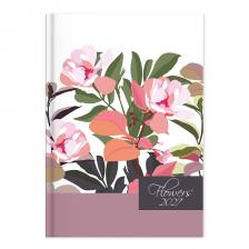 P4114 - 4618 - Határidőnapló Period Flowers A/5 napi Tobacco papír 2027
