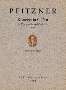 PFITZNER, HANS - KONZERT IN G-DUR FÜR VIOLONCELLO UND ORCHESTER OP.42, STUDIENPARTITUR, ANTIKVÁR