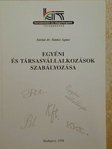 Sáriné dr. Simkó Ágnes - Egyéni és társasvállalkozások szabályozása [antikvár]