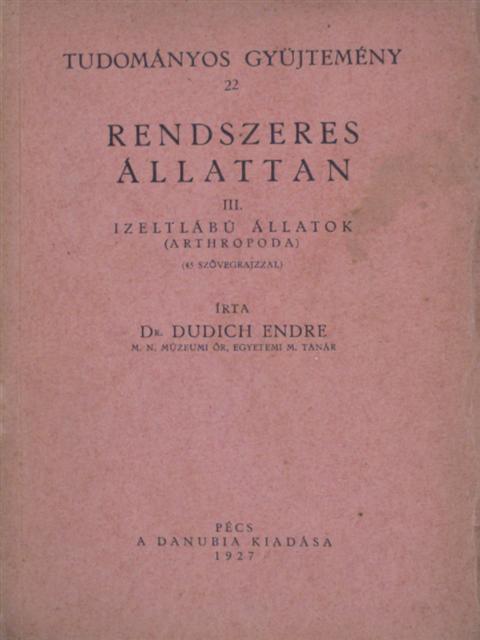 Dr. Dudich Endre - Rendszeres állattan III. [antikvár]