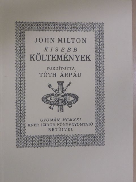 John Milton - Kisebb költemények [antikvár]