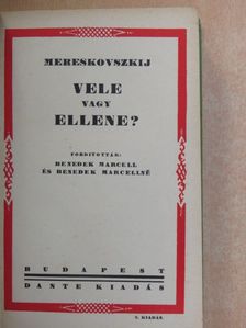 Mereskovszkij - Vele vagy ellene? [antikvár]