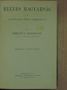 Simonyi Zsigmond - Helyes magyarság [antikvár]