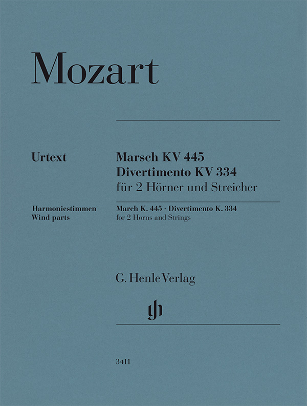 MOZART, W,A, - MARSCH KV 445 / DIVERTIMENTO KV 335 FÜR ZWEI HÖRNER UND STR.,, HARMONIESTIMMEN