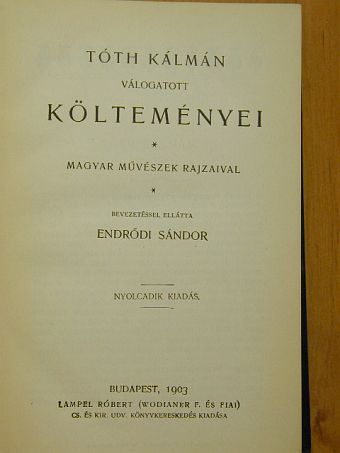 Tóth Kálmán - Tóth Kálmán válogatott költeményei [antikvár]