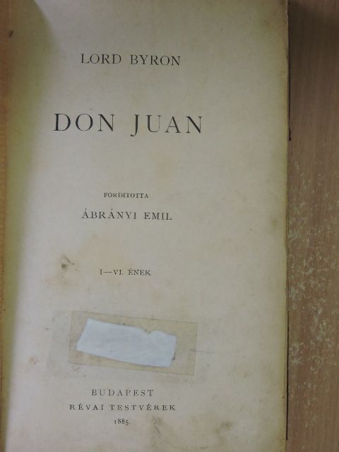 Byron - Don Juan I. (töredék) [antikvár]