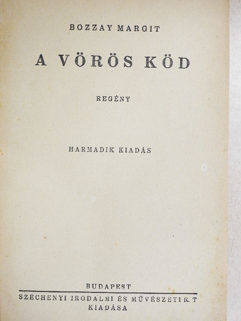 Bozzay Margit - A vörös köd [antikvár]