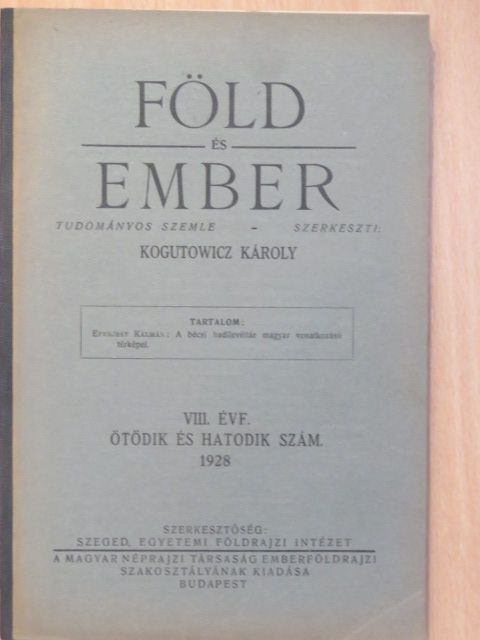 Eperjesy Kálmán - Föld és Ember 1928/5-6. [antikvár]