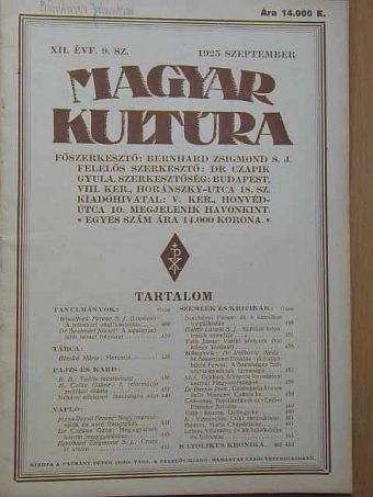 b. - Magyar Kultúra 1925. szeptember [antikvár]