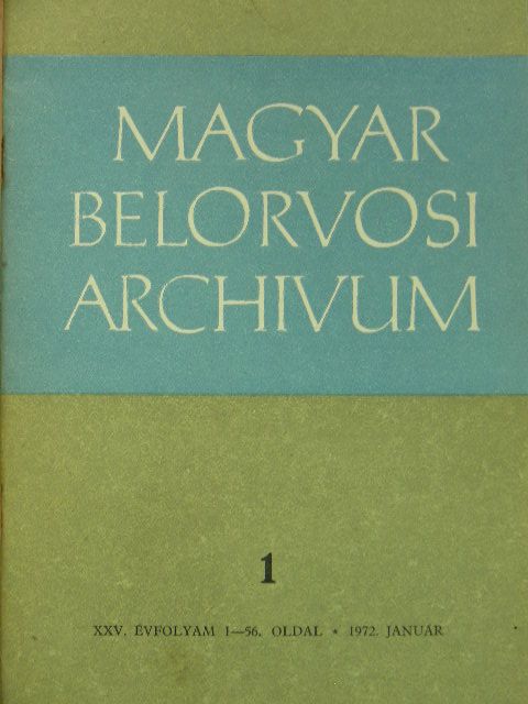 Barta Lajos - Magyar Belorvosi Archivum 1972. január [antikvár]