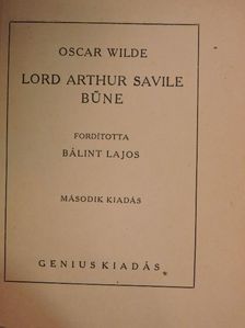 Oscar Wilde - Lord Arthur Savile bűne [antikvár]
