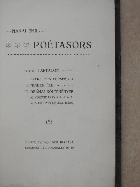 Makai Emil - Poétasors [antikvár]