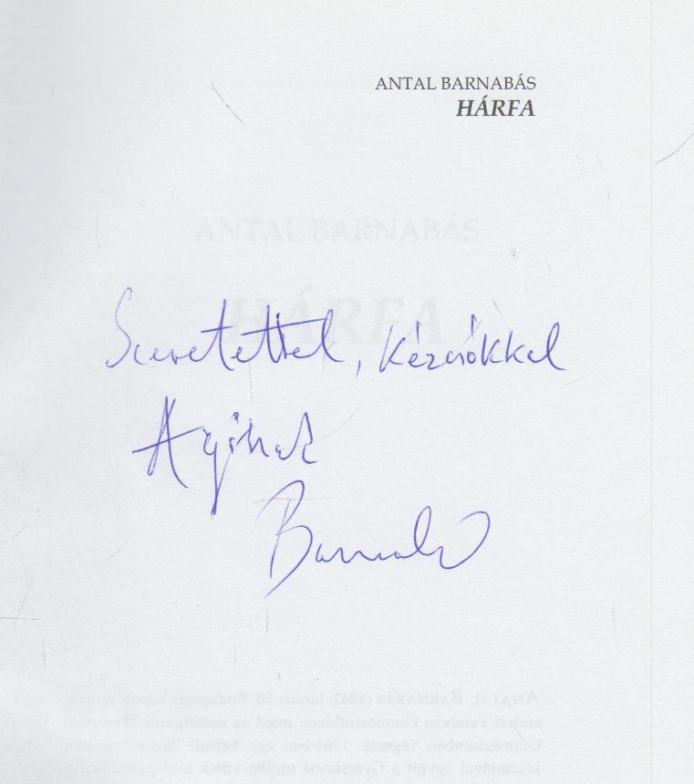 Antal Barnabás - Hárfa (dedikált) [antikvár]