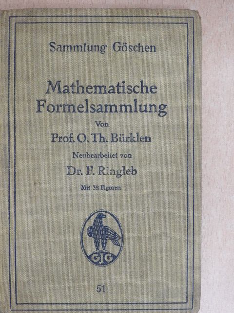 Dr. F. Ringleb - Mathematische Formelsammlung [antikvár]