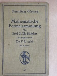 Dr. F. Ringleb - Mathematische Formelsammlung [antikvár]