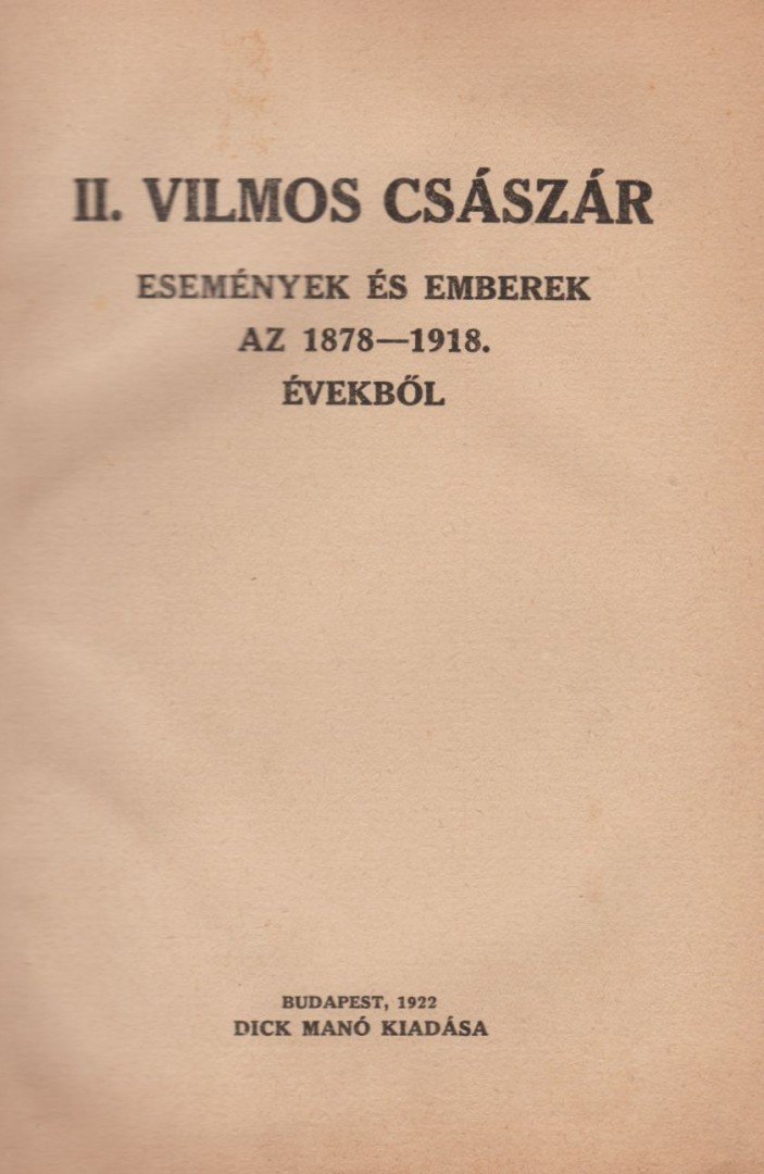 II. Vilmos császár [antikvár]