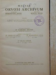 Dr. Hasskó Sándor - Magyar Orvosi Archivum 1932. XXXIII. kötet [antikvár]
