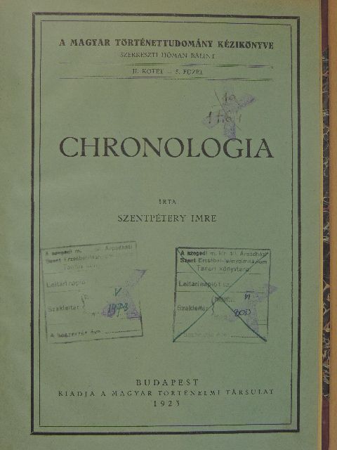 Szentpétery Imre - Chronologia [antikvár]