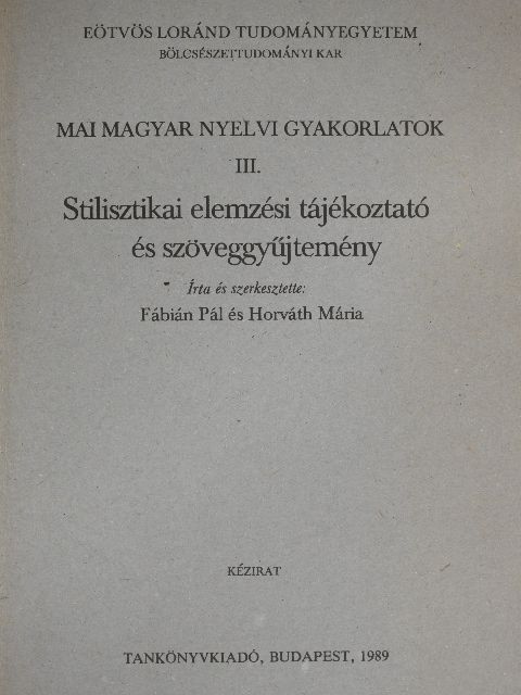 Fábián Pál - Mai magyar nyelvi gyakorlatok III. [antikvár]
