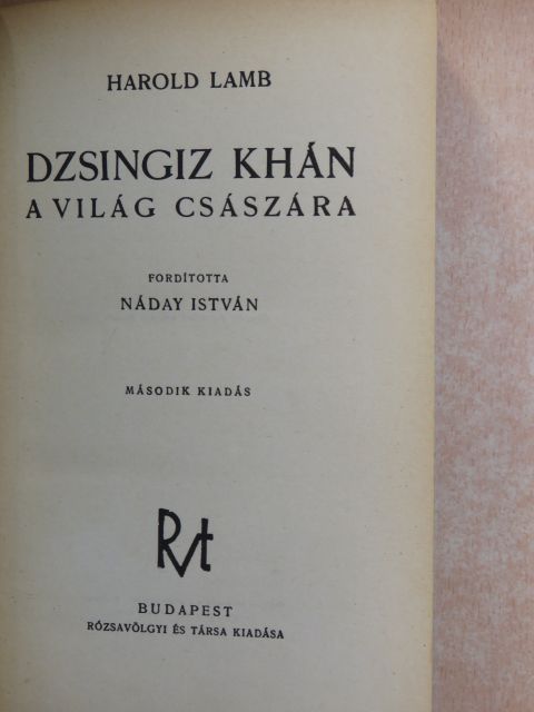 Harold Lamb - Dzsingiz khán [antikvár]