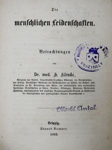 Dr. med. H. Klencke - Die menschlichen Leidenschaften (gótbetűs) [antikvár]