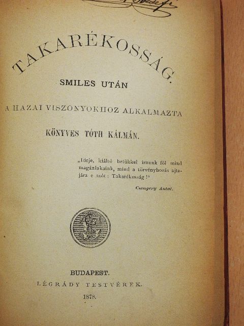 Samuel Smiles - Takarékosság [antikvár]
