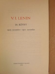 Vlagyimir Iljics Lenin - V. I. Lenin összes művei 20. [antikvár]