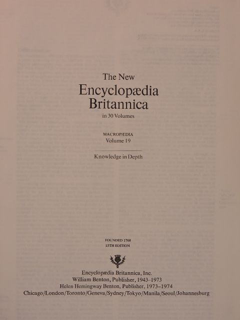 The New Encyclopaedia Britannica in 30 Volumes - Macropaedia 19 [antikvár]