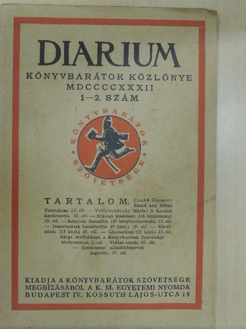 Tellyesniczky Mária - Diarium 1932/1-2. [antikvár]