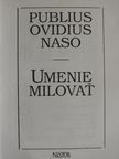 Publius Ovidius Naso - Umenie Milovat [antikvár]