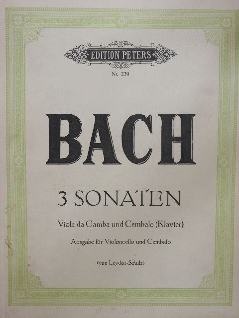 Joh. Seb. Bach - Drei Sonaten für Viola da Gamba und Cembalo "Klavier" [antikvár]