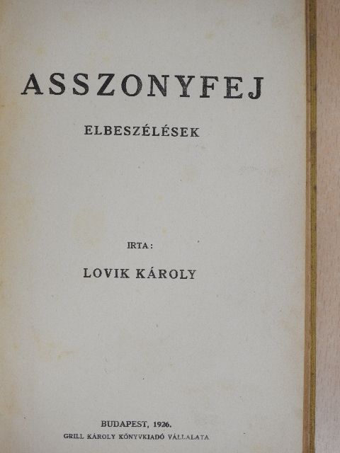Lovik Károly - Asszonyfej [antikvár]