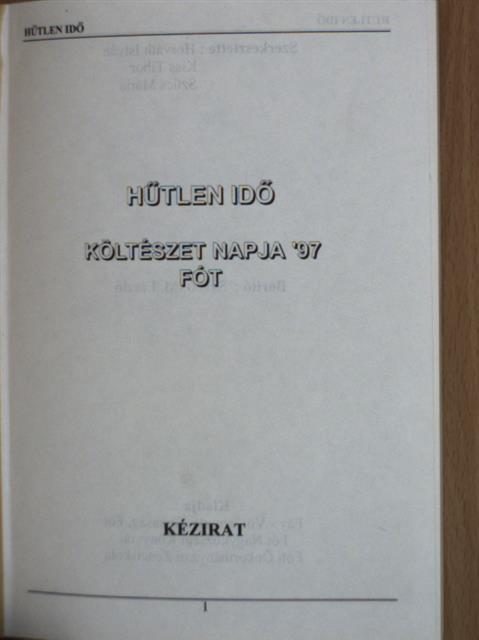 Benkei István - Hűtlen idő [antikvár]