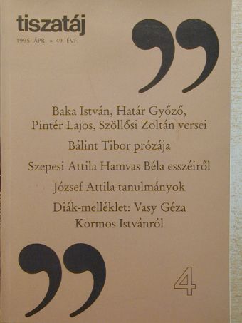 Alföldy Jenő - Tiszatáj 1995. április [antikvár]
