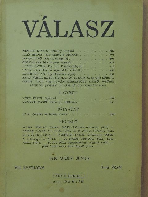 Bakó József - Válasz 1948. május-június [antikvár]