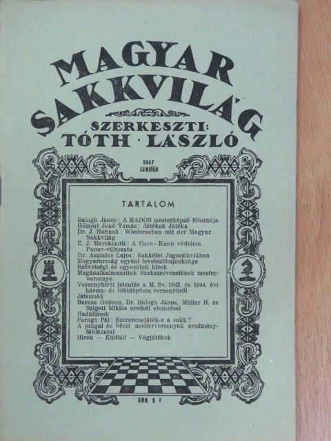 Barcza Gedeon - Magyar Sakkvilág 1947. (nem teljes évfolyam) [antikvár]