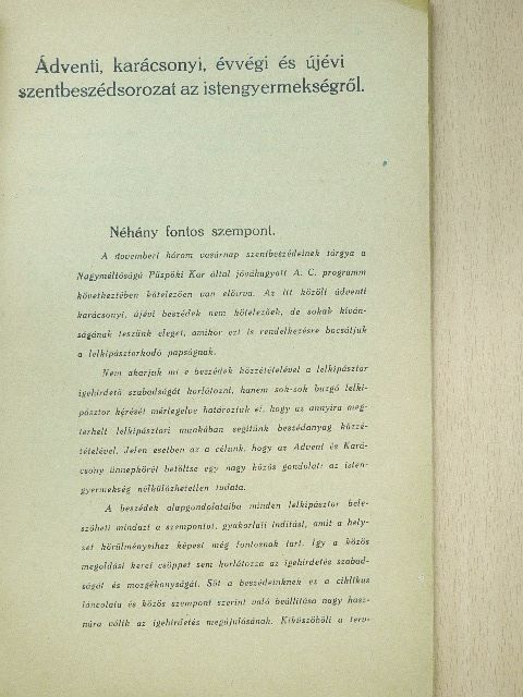Dr. Halász Pál - Ádventi, karácsonyi, évvégi és újévi szentbeszéd-sorozat az istengyermekségről [antikvár]