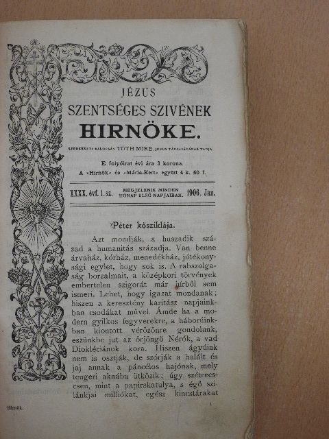 Jablonkay Gábor - Jézus Szentséges Szivének Hirnöke 1906. január-december/Mária Kert 1906. január-december [antikvár]
