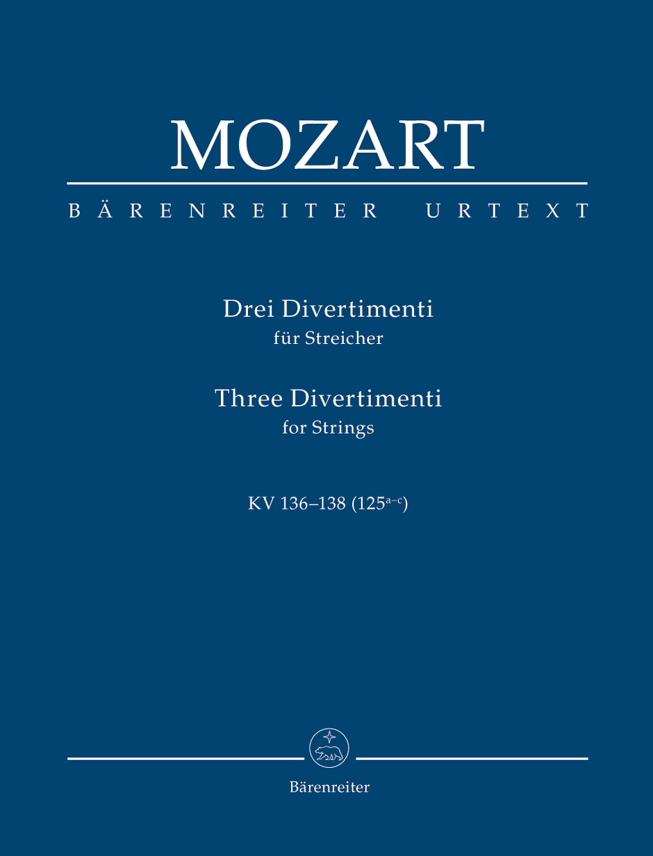 MOZART, W,A, - DREI DIVERTIMENTI FÜR STREICHER KV 136-138 (125a-c) STUDIENPARTITUR URTEXT (KARL HEINZ FÜSSL)