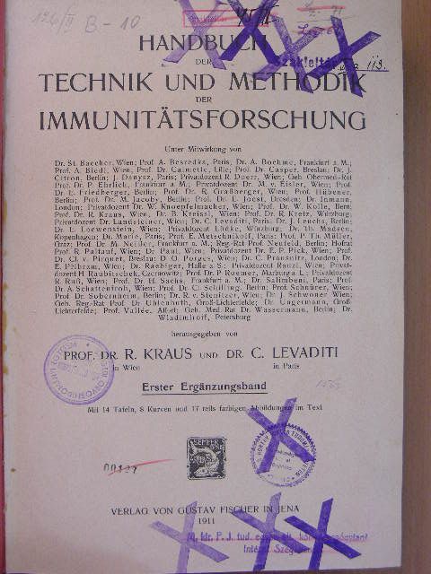A. Biedl - Handbuch der technik und methodik Immunitätsforschung [antikvár]