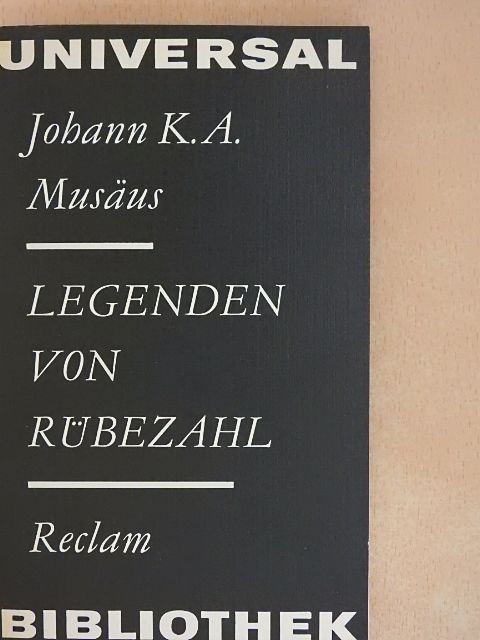 Johann Karl August Musäus - Legenden von Rübezahl [antikvár]