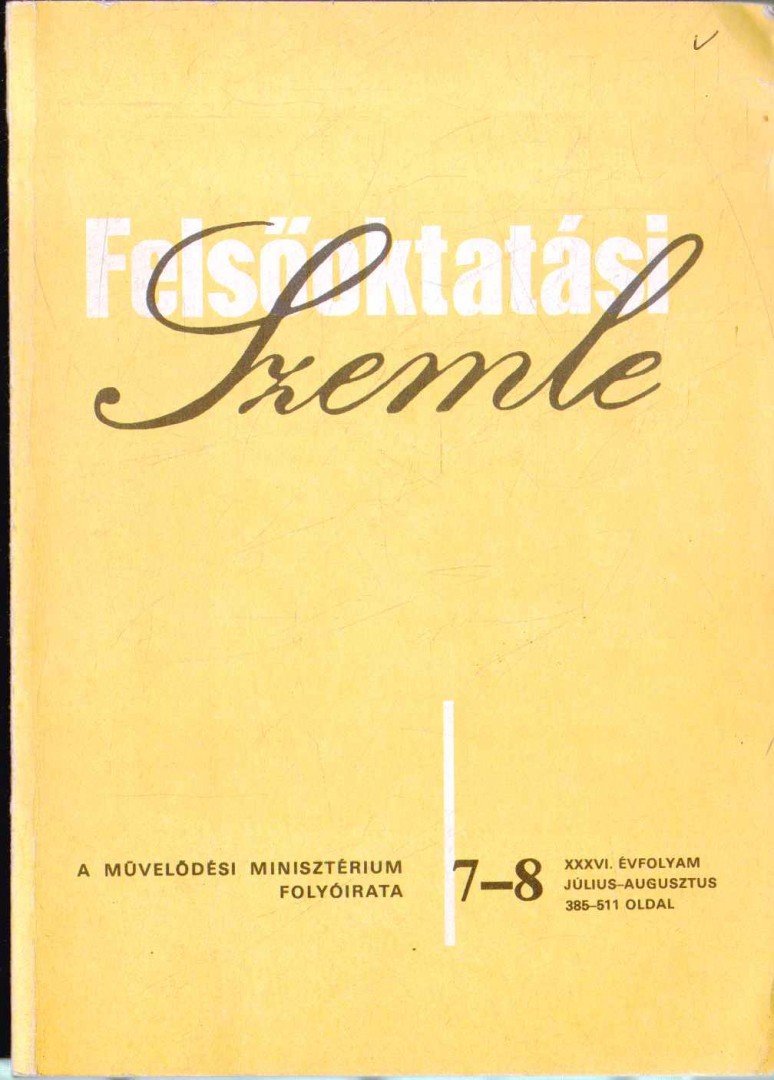 Kahulits László - Felsőoktatási Szemle 1987/7-8. szám [antikvár]