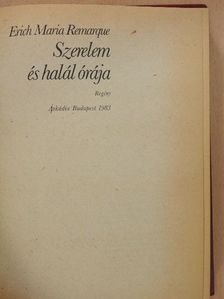 Erich Maria Remarque - Szerelem és halál órája [antikvár]