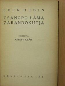 Sven Hedin - Csangpo Láma zarándokútja [antikvár]