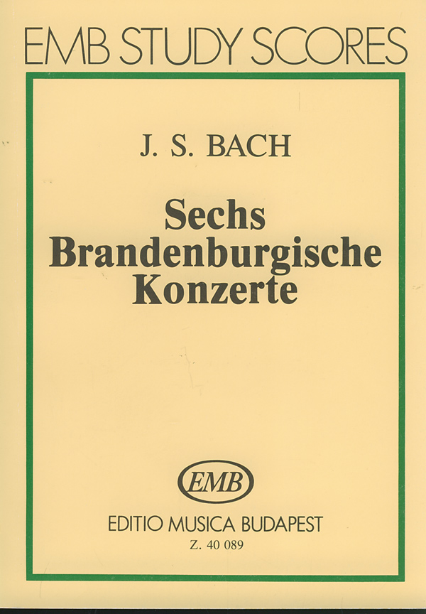 J. S. Bach - SECHS BRANDENBURGISCHE KONZERTE, KISPARTITÚRA, ANTIKVÁR