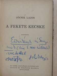 Jócsik Lajos - A fekete kecske (dedikált példány) [antikvár]