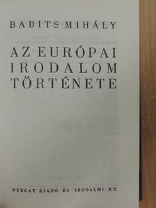Babits Mihály - Az európai irodalom története [antikvár]