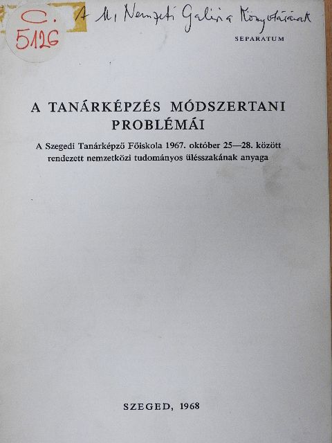 Blaskó János - A tanárképzés módszertani problémái [antikvár]